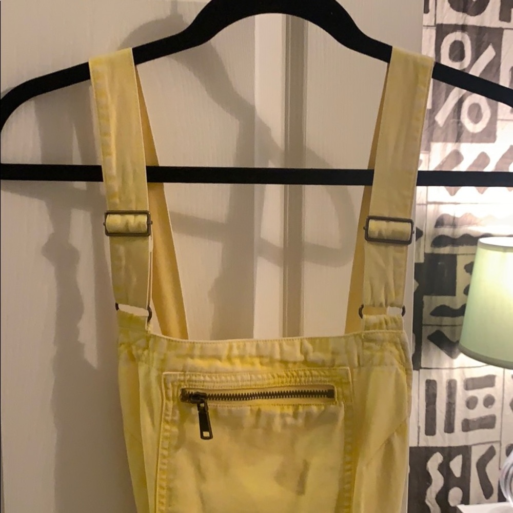 Yellow Overall mini dress
